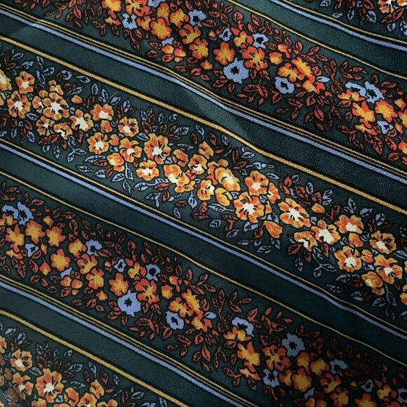 Modcloth Everything & More Jumpsuit Floral Stripe Wide Leg Retro 70's Teal Blue - Picture 9 of 10